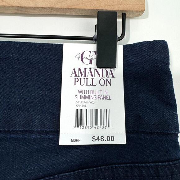Gloria Vanderbilt Women’s Size 8 Kansas Blue Amanda Pull On Slimming Jeans New - Picture 10 of 11